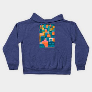 CITY LIGHTS AT NIGHT Vintage Exotic City Travel Poster - UnBlink Studio by Jackie Tahara Kids Hoodie